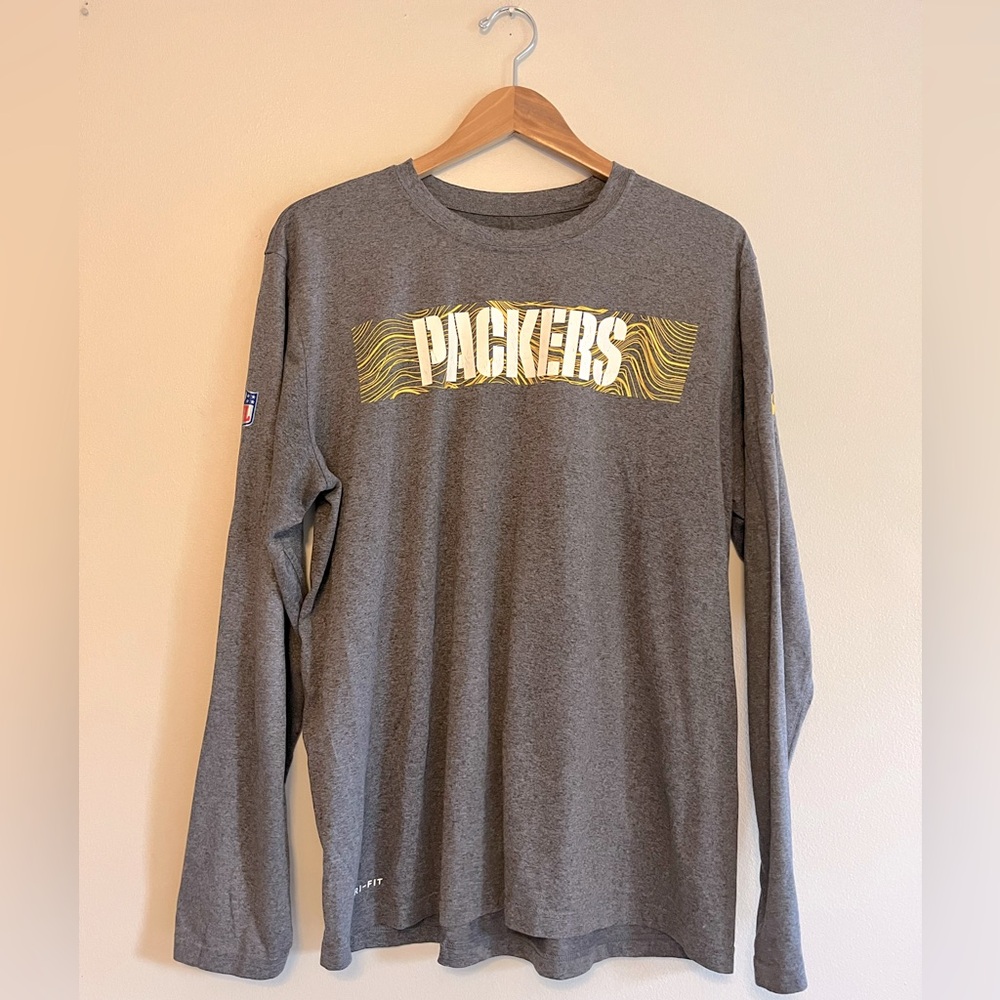 Nike Men’s XXL T Green Bay Packers NFL Long Sleeve Athletic Fit T-Shirt
